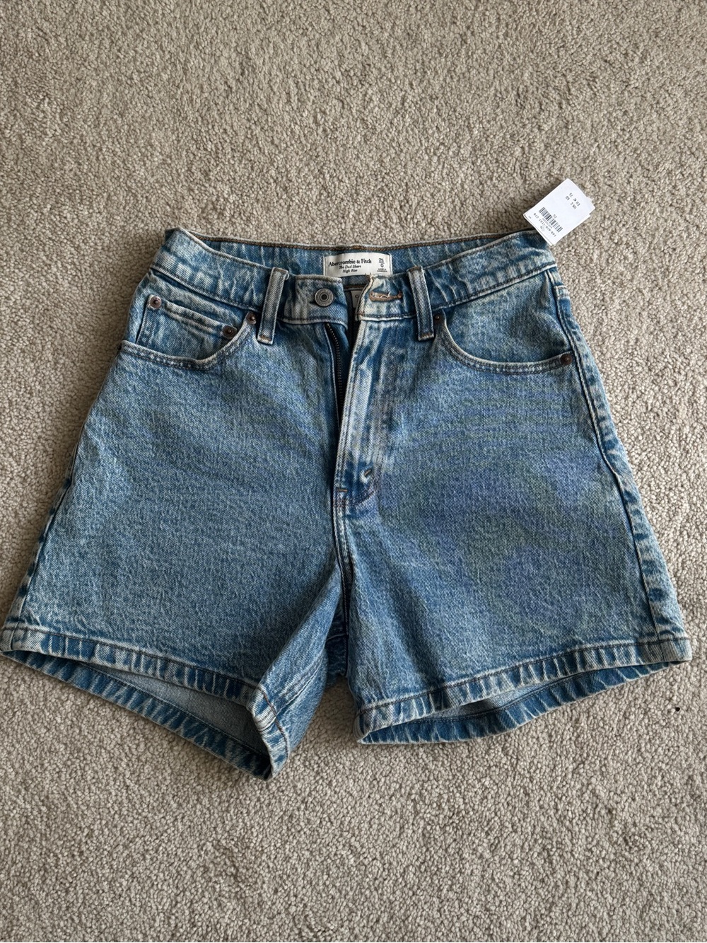 Abercrombie & Fitch Medium Blue Denim Mom Shorts